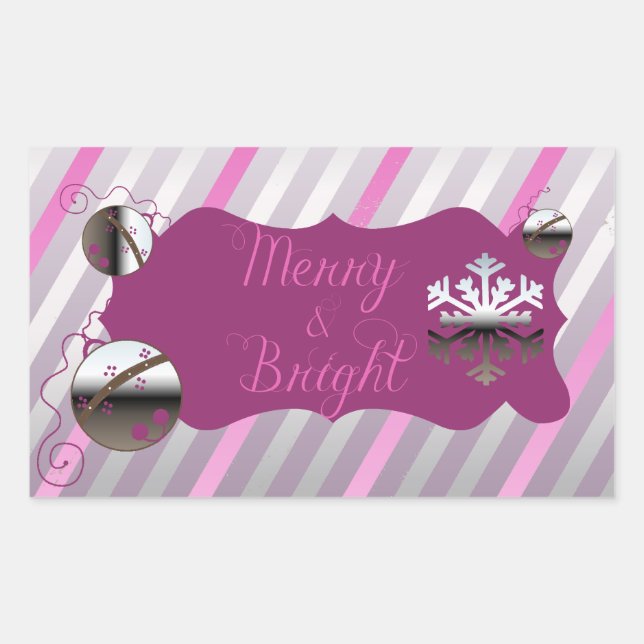 Sticker Rectangulaire Sticule Rectangle Joyer et Bright Stripes (Devant)