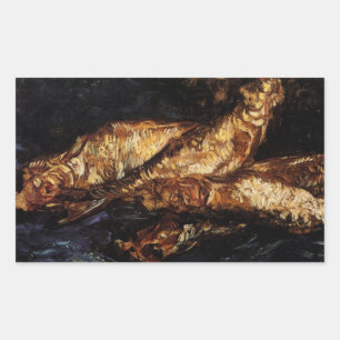 Sticker Rectangulaire Still Life with Bloaters par Vincent van Gogh