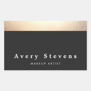 Sticker Rectangulaire Style moderne Or et noir rayé