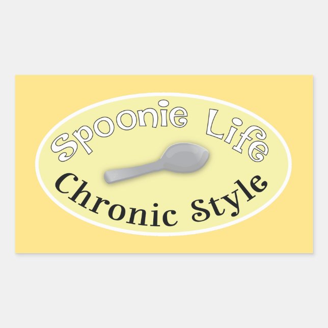 Sticker Rectangulaire Style Spoonie - Jaune doux (Devant)