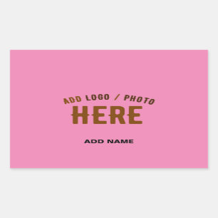 STICKER RECTANGULAIRE STYLISH MODERNE PERSONNALISABLE ROSE VÉRIFIÉ MARQU