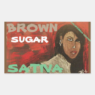 STICKER RECTANGULAIRE SUCRE ROUX SATIVA