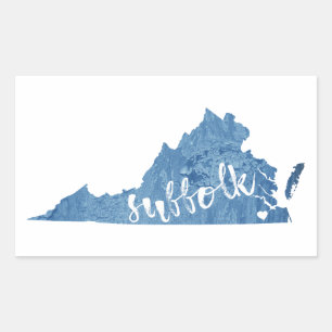 Sticker Rectangulaire Suffolk Virginia Wood Grain
