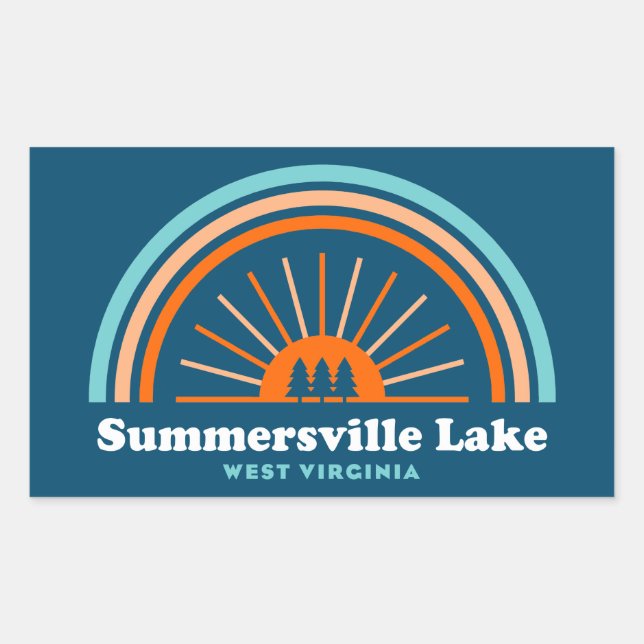 Sticker Rectangulaire Summersville Lake West Virginie Arc-en-ciel (Devant)