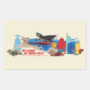 Sticker Rectangulaire Super-Animaux de patrouille Metropolis