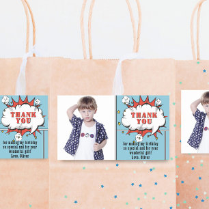 Sticker Rectangulaire Superhero Comic Speech Cloud Photo Anniversaire