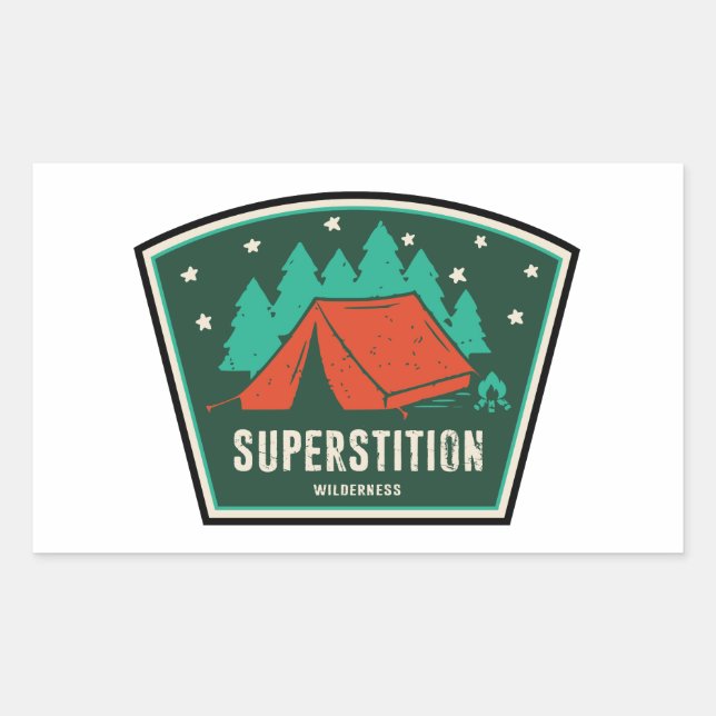 Sticker Rectangulaire Superstition Wilderness Arizona Camping (Devant)