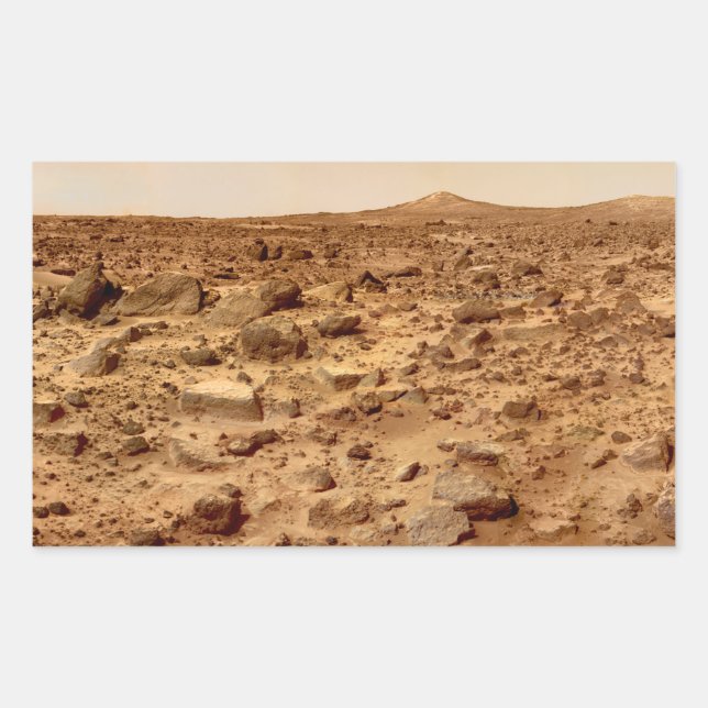 Sticker Rectangulaire Surface rocheuse de la planète Mars (Devant)