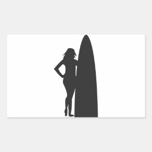 Sticker Rectangulaire Surfer Girl
