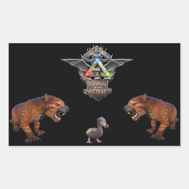 Sticker Rectangulaire Survie des arcs de l'autocollant Fittest (Devant)