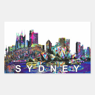 Sticker Rectangulaire Sydney, Australie en graffiti