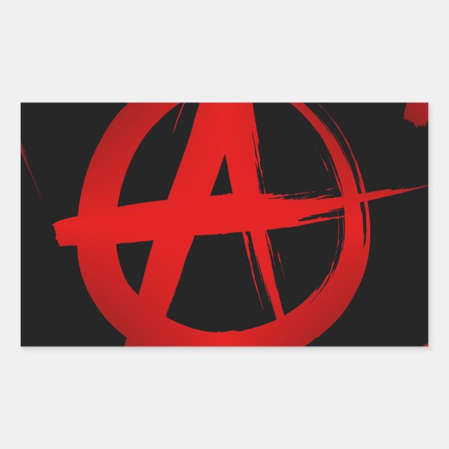 Sticker Rectangulaire Symbole d'anarchie (Devant)