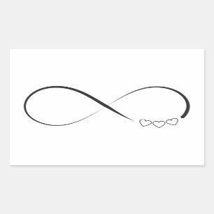 Sticker Rectangulaire Symbole de coeurs d'infini