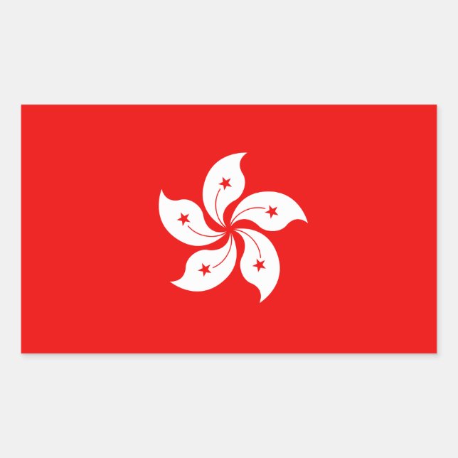 Sticker Rectangulaire Symbole de Hong Kong White Orchid (Devant)