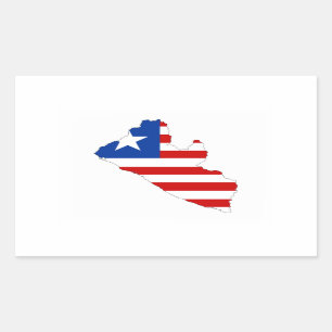 Sticker Rectangulaire symbole de la forme du drapeau du pays liberia