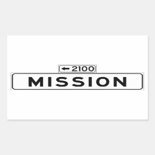 Sticker Rectangulaire Symbole de la rue Mission St, San Francisco