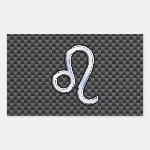 Sticker Rectangulaire Symbole de Leo Zodiac sur le socle de carbone du c
