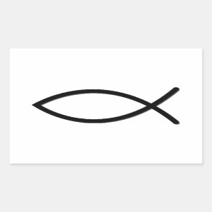 Sticker Rectangulaire Symbole de poisson Ichthus