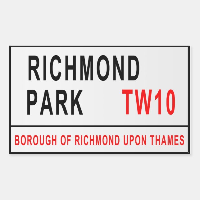 Sticker Rectangulaire Symbole de Richmond Park London Street (Devant)