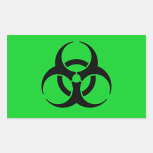 Sticker Rectangulaire Symbole de risque biologique