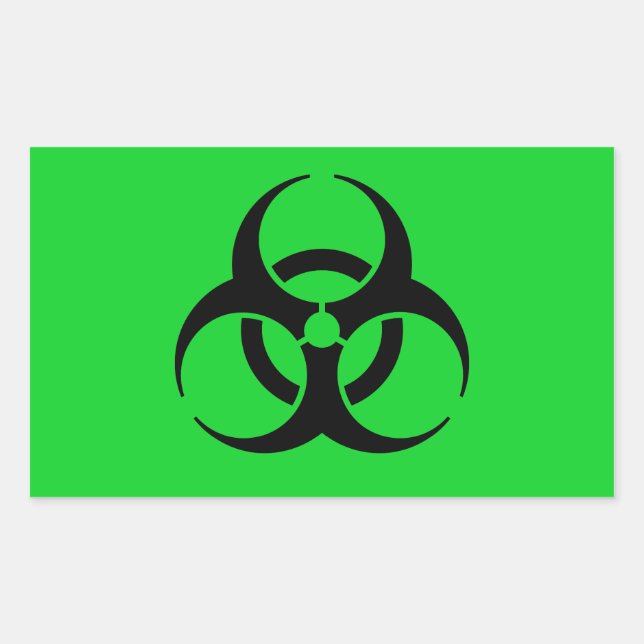 Sticker Rectangulaire Symbole de risque biologique (Devant)