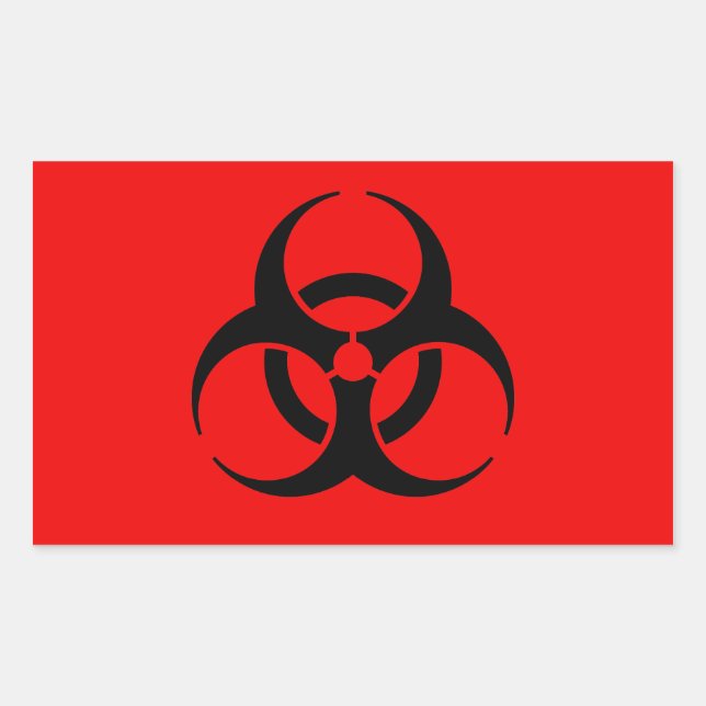 Sticker Rectangulaire Symbole de risque biologique (Devant)