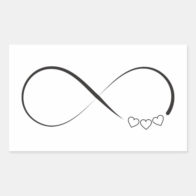 Sticker Rectangulaire Symbole des coeurs d'infini (Devant)