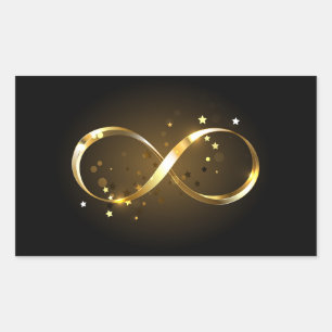 Sticker Rectangulaire Symbole d'infini doré