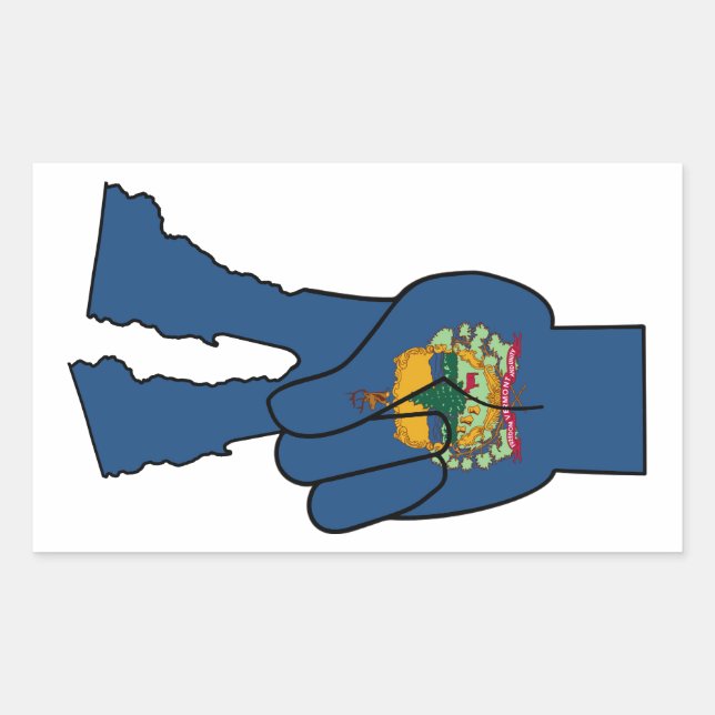 Sticker Rectangulaire SYMBOLE Drapeau du Vermont (Devant)