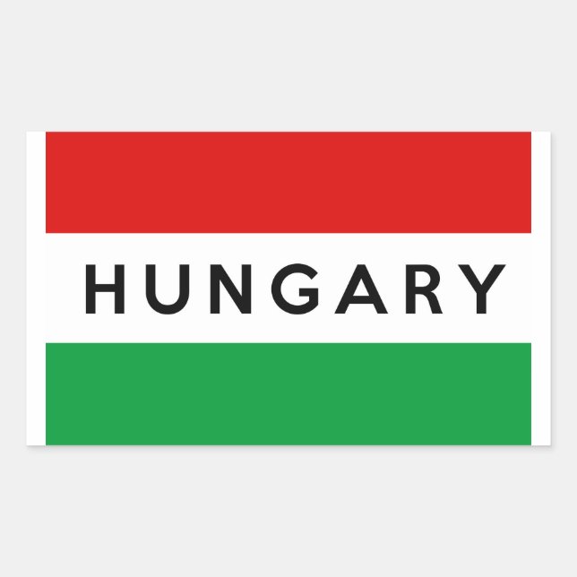 Sticker Rectangulaire symbole du pays de la hongrie nom (Devant)
