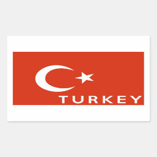 Sticker Rectangulaire symbole du pays de turquie nom