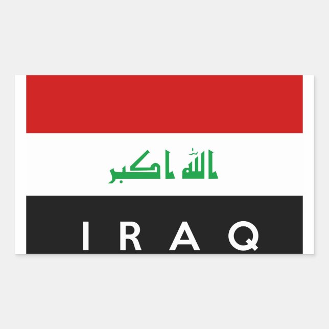 Sticker Rectangulaire symbole du pays irak nom du symbole (Devant)