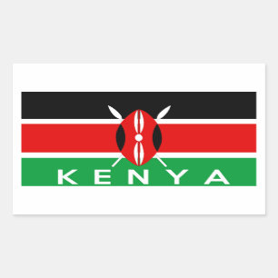 Sticker Rectangulaire symbole du pays kenya nom