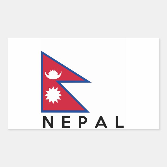 Sticker Rectangulaire symbole du pays népal nom du symbole (Devant)