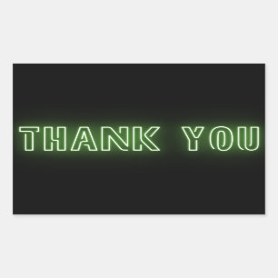 Sticker Rectangulaire SYMBOLE NEON Vert Merci tendance