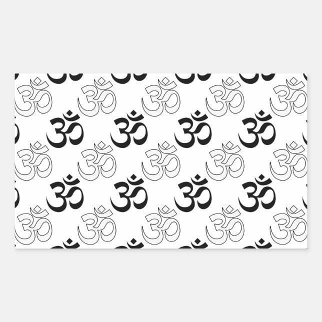 Sticker Rectangulaire Symbole Om, Aum (Devant)