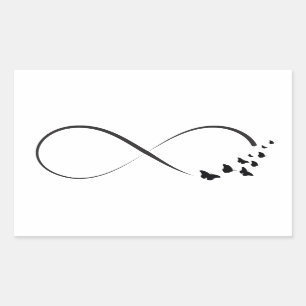 Sticker Rectangulaire Symbole papillon infini