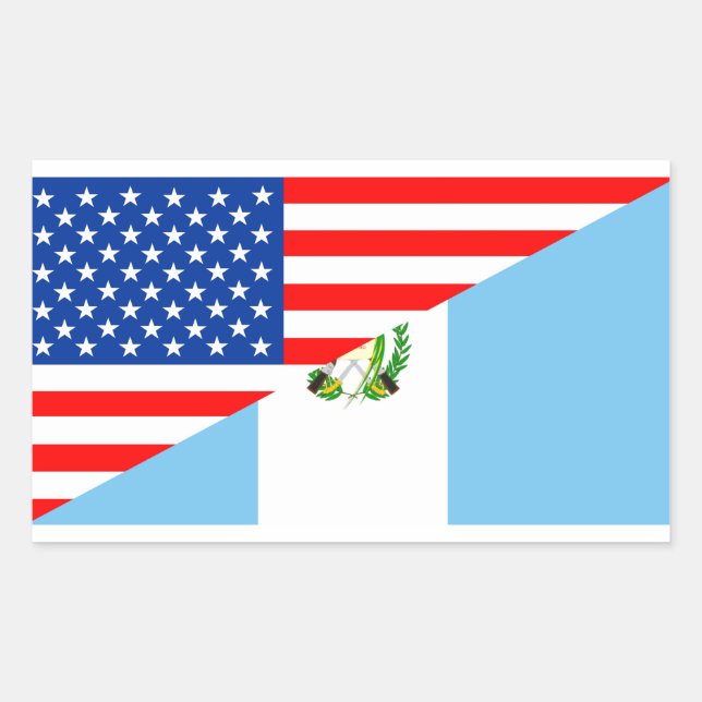 Sticker Rectangulaire symbole usa guatemala country half flag america (Devant)