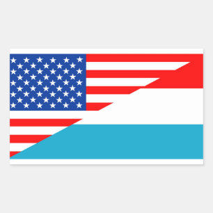 Sticker Rectangulaire symbole usa luxembourg pays demi-pavillon amérique