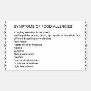 Sticker Rectangulaire Symptômes des allergies alimentaires