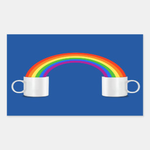 Sticker Rectangulaire T-shirt Date café Arc-en-ciel