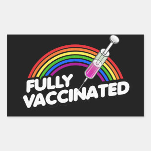 Sticker Rectangulaire T-shirt Pride entièrement vacciné