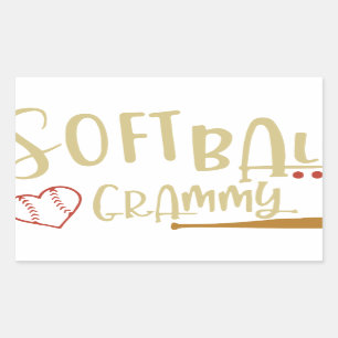 Sticker Rectangulaire t-shirts de base-ball à base de grammy à balle mol