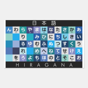 Sticker Rectangulaire Table japonaise Hiragana