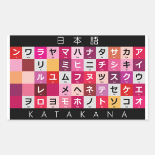 Sticker Rectangulaire Table Katakana japonaise
