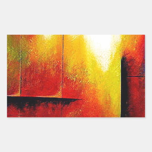 Sticker Rectangulaire Tableau Abstrait de Hizli (Devant)