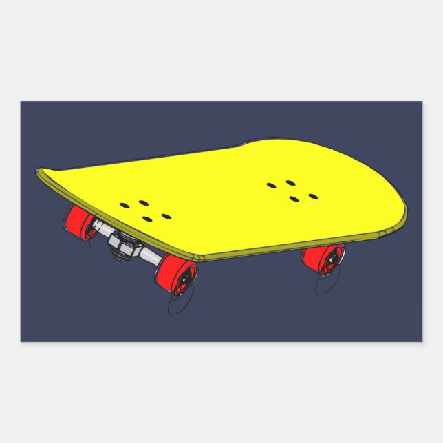 Sticker Rectangulaire Tableau jaune cool (Devant)