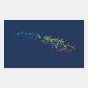 Sticker Rectangulaire tache floue de froid d'Hawaï