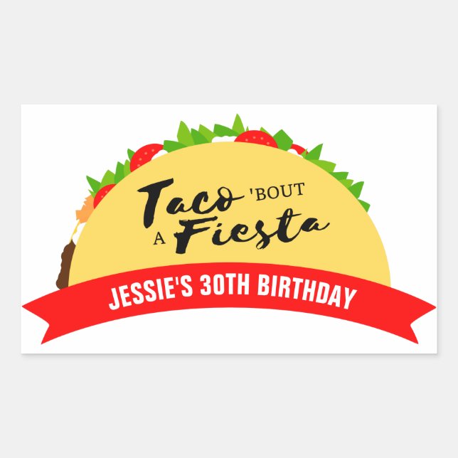 Sticker Rectangulaire Taco 'Bout A Fiesta (Devant)