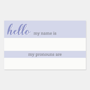 Sticker Rectangulaire Tag Nom et Pronoun - Lilac